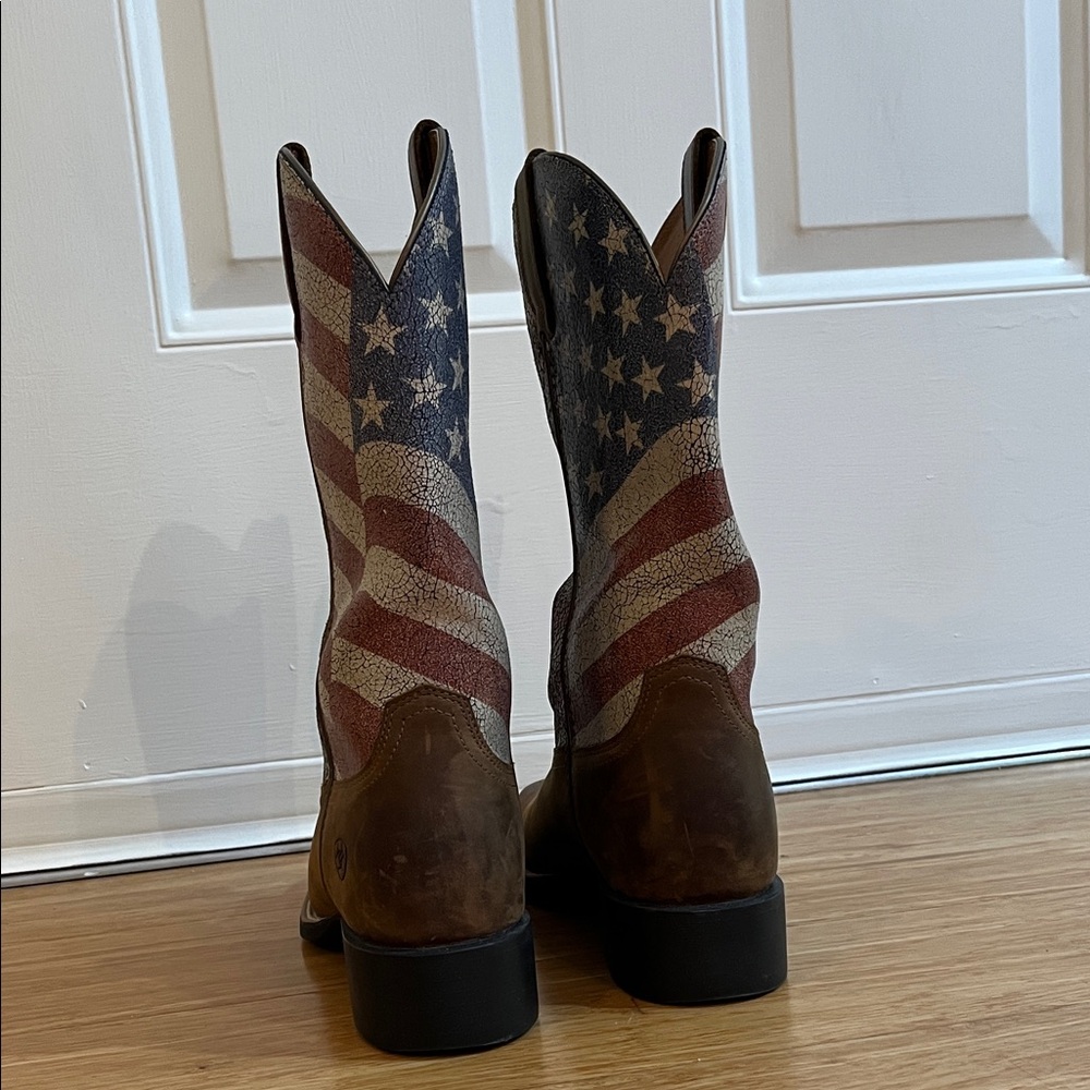 Ariat Women's Western Flag Heeled Boots - Brown/Red/Blue - Picture 5 of 5